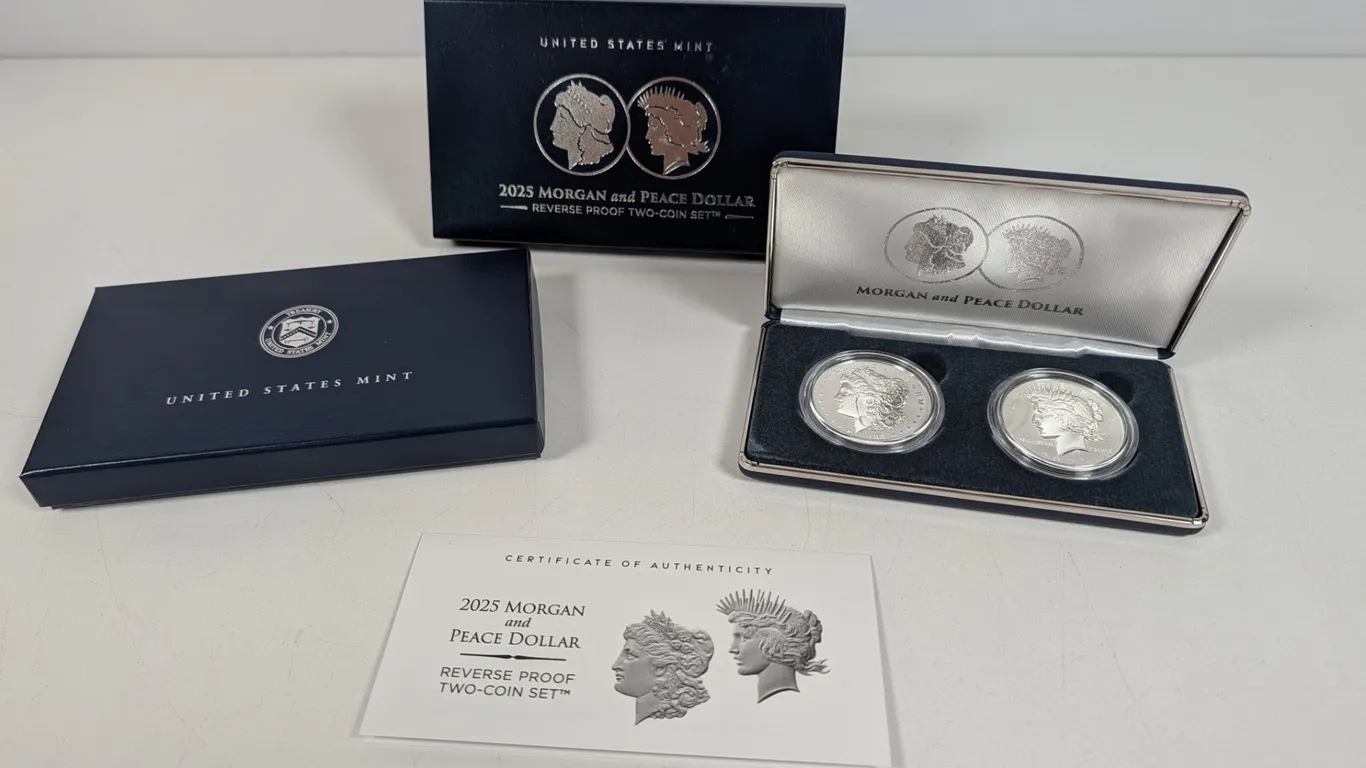 2025 Morgan and Peace Dollar Reverse Proof Two-Coin Set