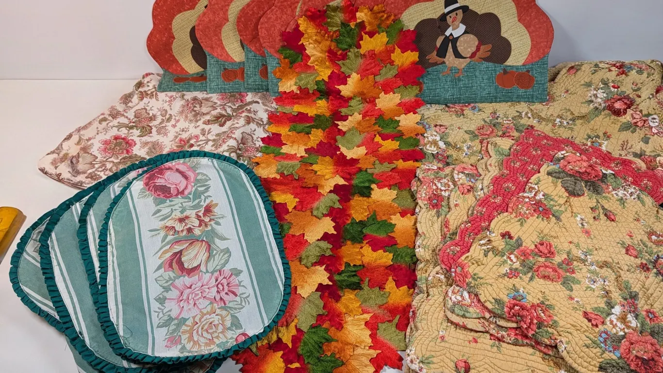 Collection of Assorted Fabric Placemats and Table Runner