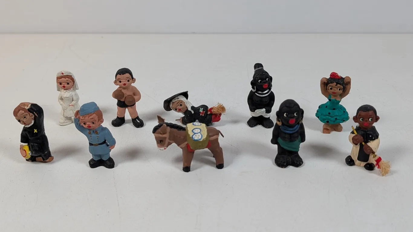 Collection of Miniature Mud People Figurines Assorted Characters