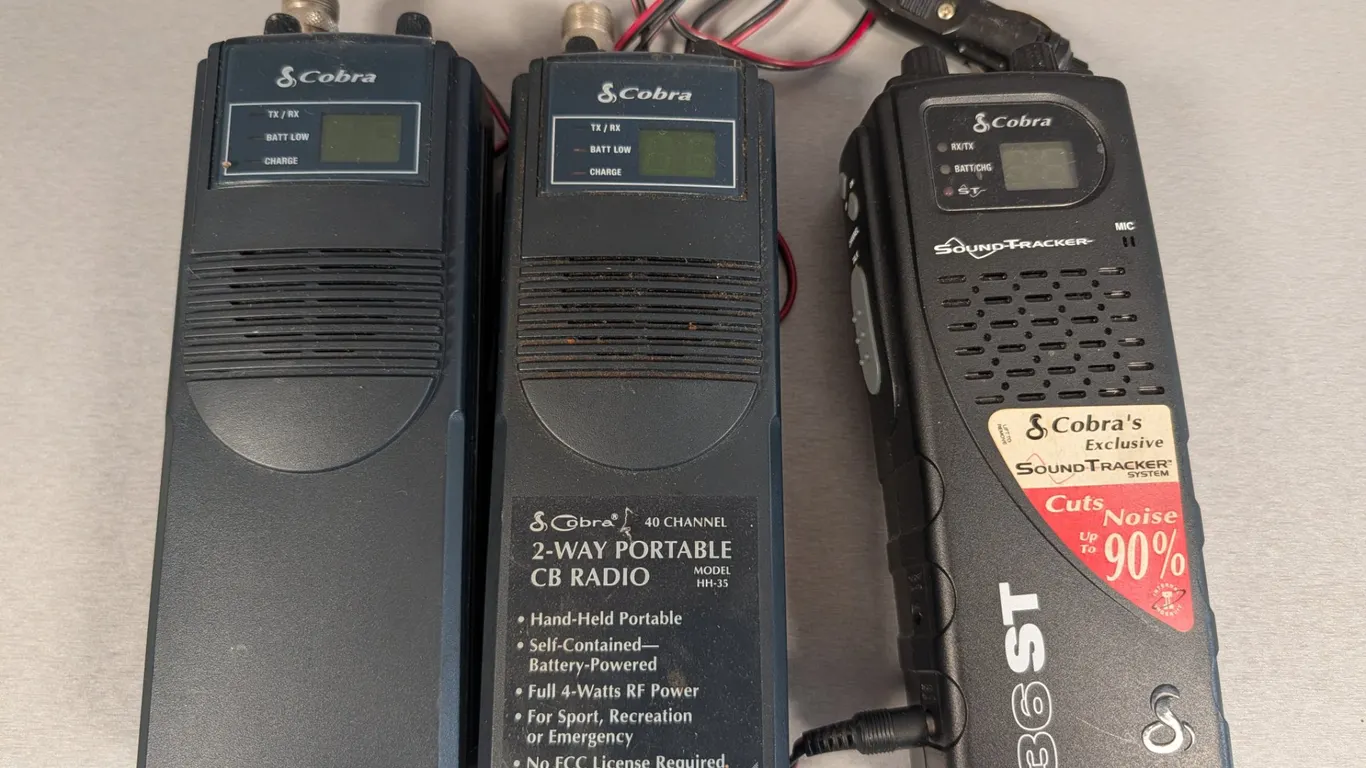 Three Cobra Handheld CB Radios: Two HH-35, One HH-36 ST