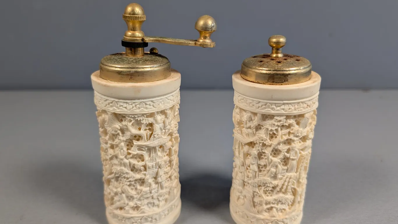 Carved Resin Salt & Pepper Grinders