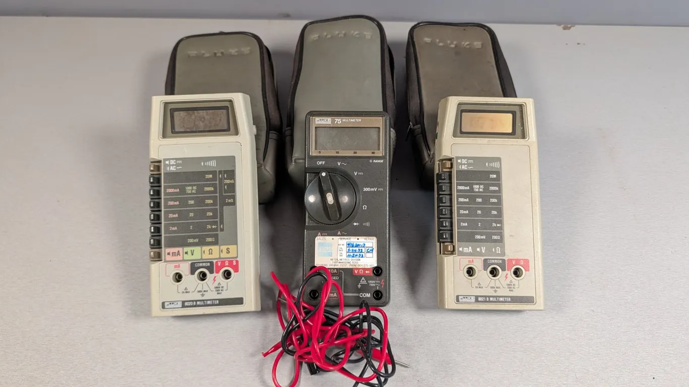 Lot of Three Multimeters with Cases
