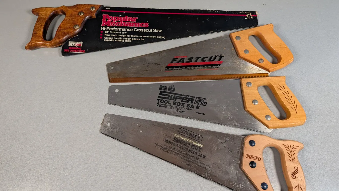 Assorted Hand Saws with Wooden Handles