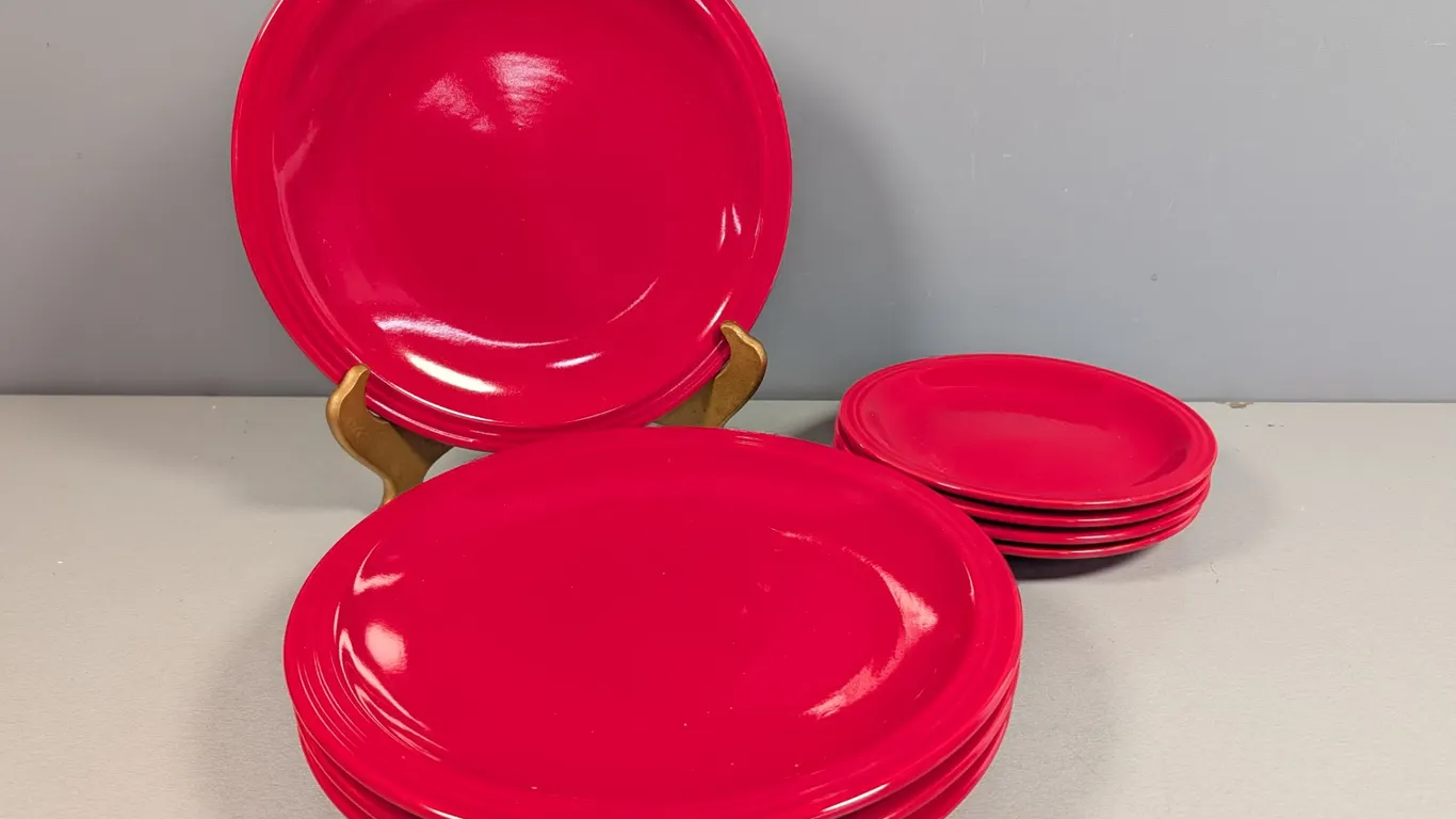 Room Essentials Red Stoneware Plates Dinner and Salad Set
