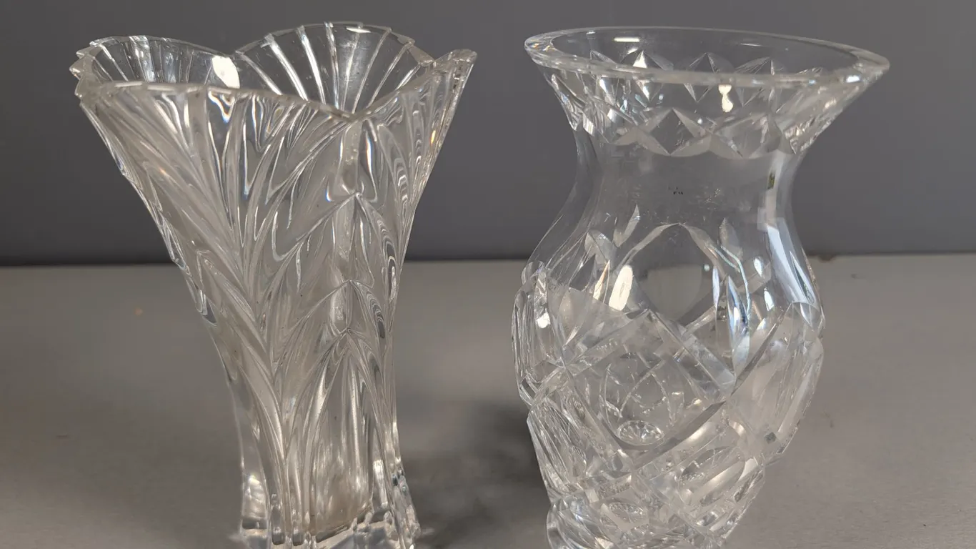 Clear Crystal Cut Glass Vases