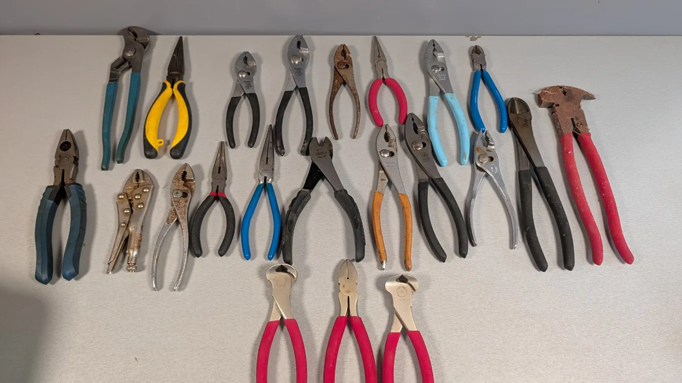Large Assortment of Pliers and Nippers