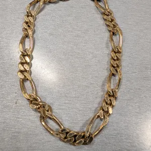 Gold Tone Figaro Chain Bracelet