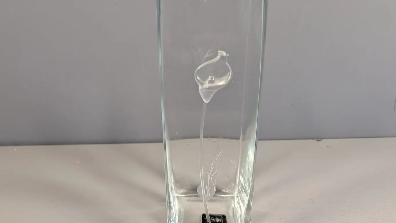 Mikasa Clear Glass Calla Lily Etched Vase