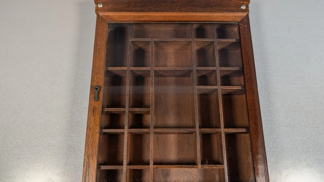 Wood Wall Display Case with Glass Door
