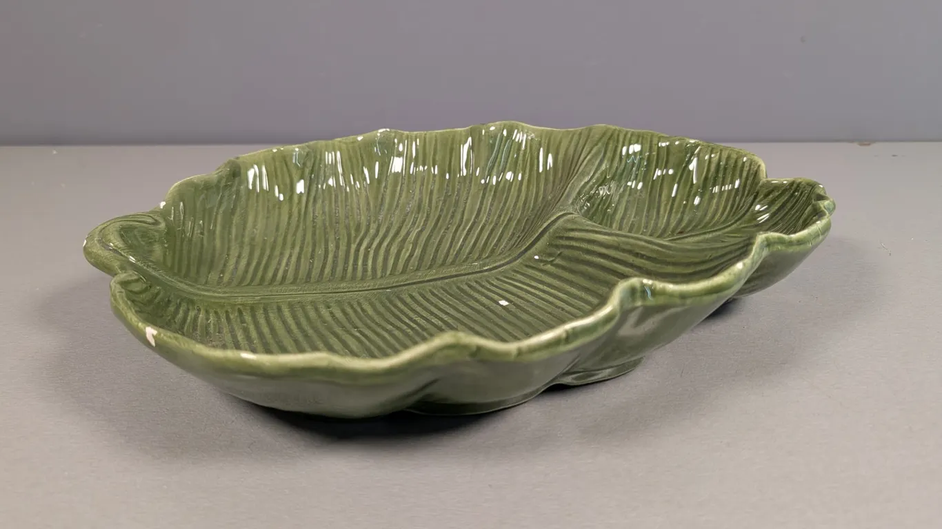 Ceramic Green Banana Leaf Dish