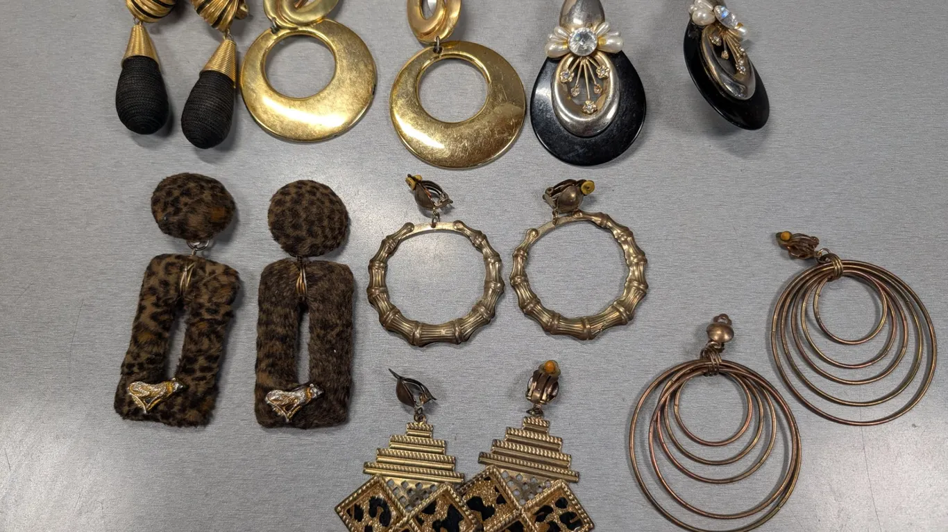 Collection of 7 Pairs of Vintage Clip-On Earrings