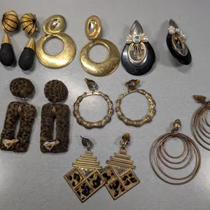 Collection of 7 Pairs of Vintage Clip-On Earrings