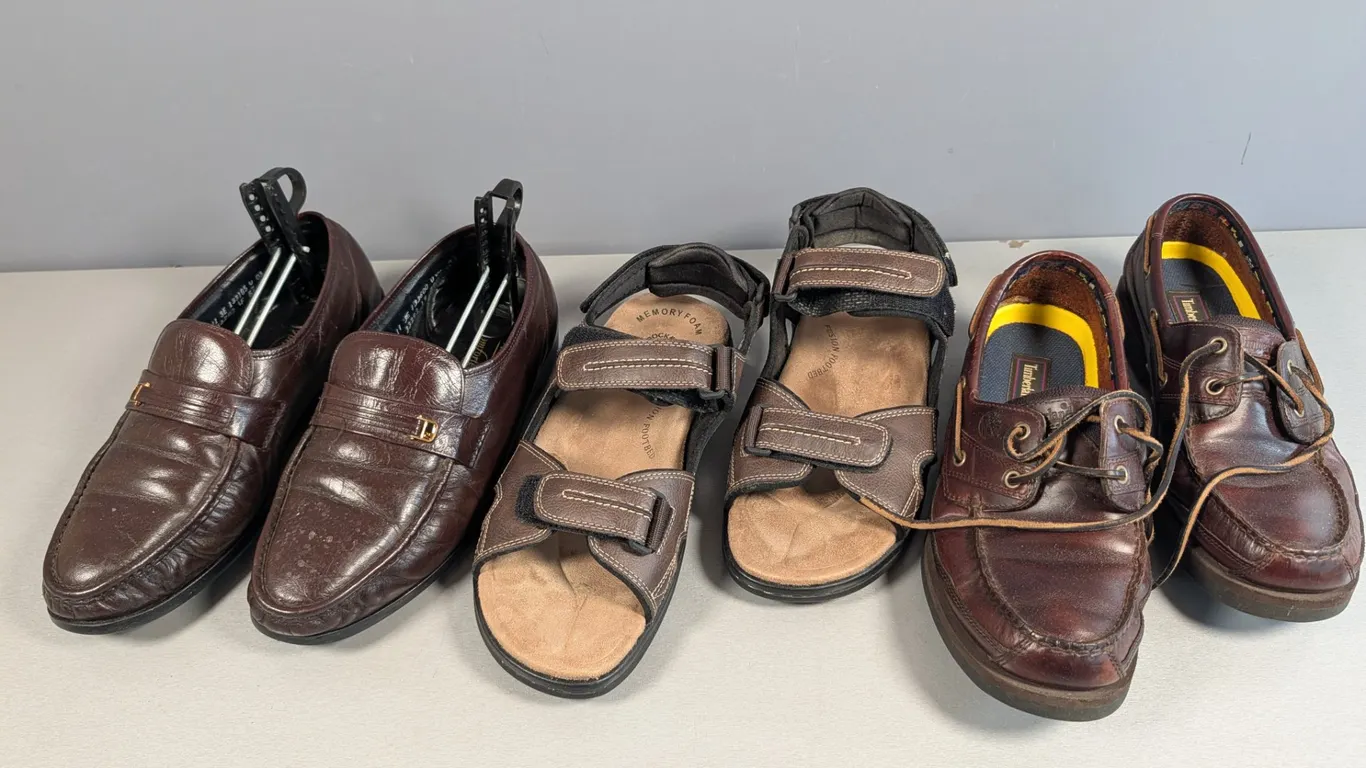 Men's Leather Loafers, Sandals, and Boat Shoes Lot