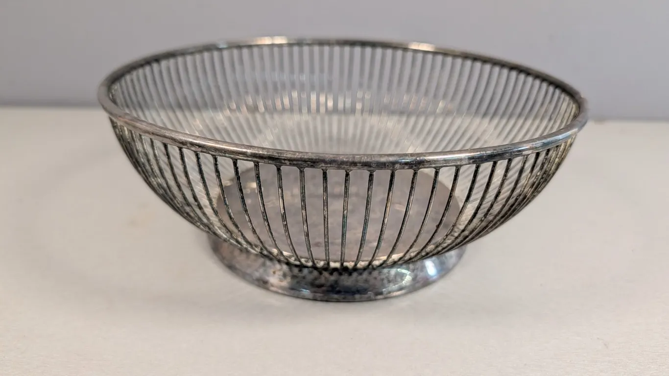 Gorham Silver Ribbed Basket Bowl