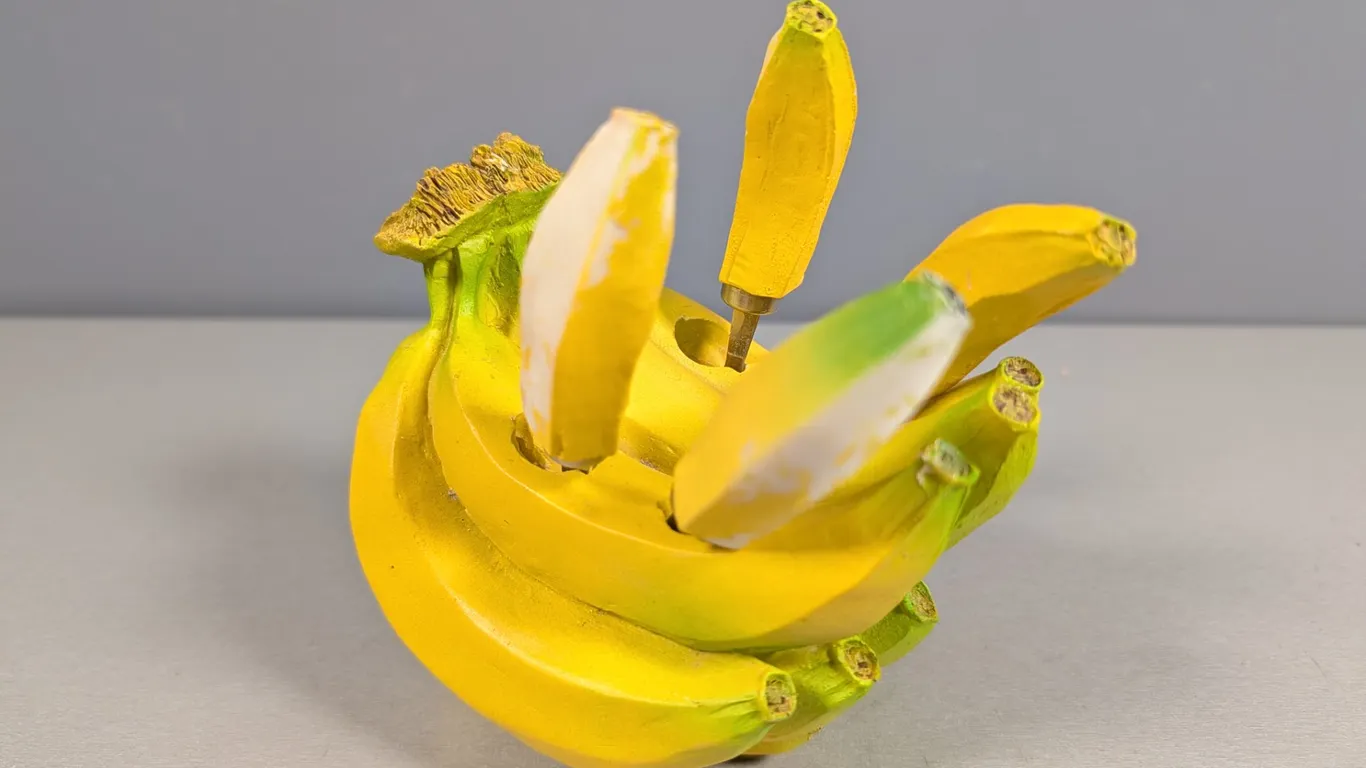 Banana Bunch Fruit Forks and Holder