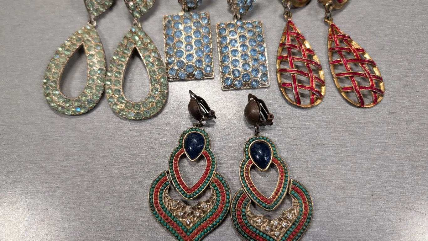 Assorted Clip-On Earrings Lot (4 Pairs)