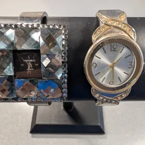 Two Fashion Wristwatches: Jessica Carlyle and Rhinestone Bangle Watch
