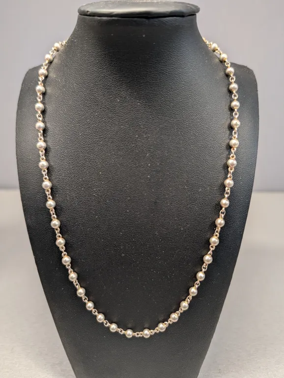 Napier Silver-Tone Beaded Chain Necklace