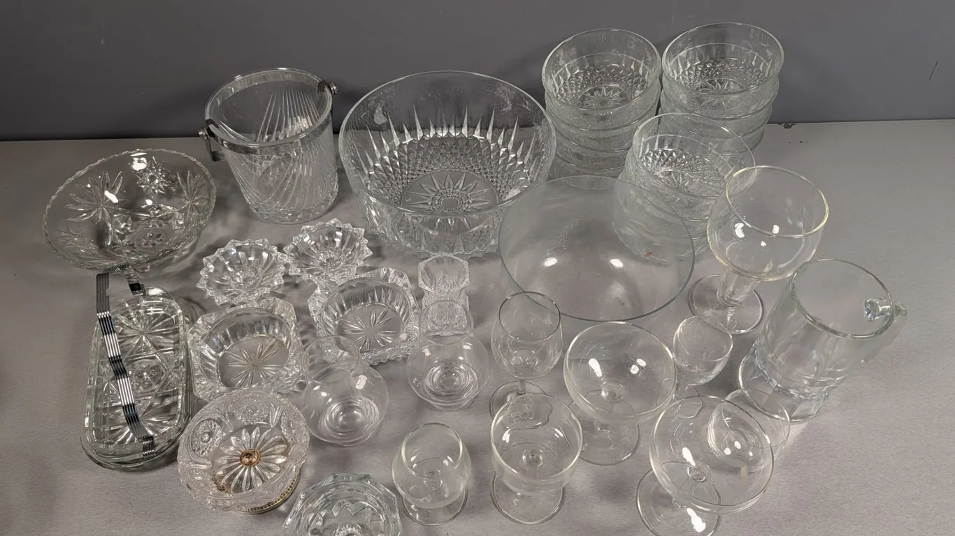 Mixed Glassware and Crystal Assortment
