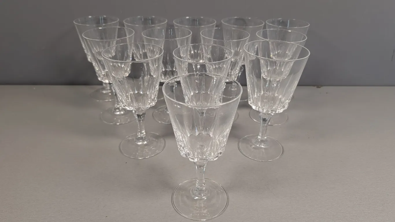 Faceted Crystal Stemmed Glasses