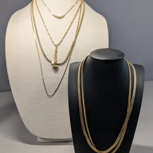Lot of Six Gold Tone Necklaces
