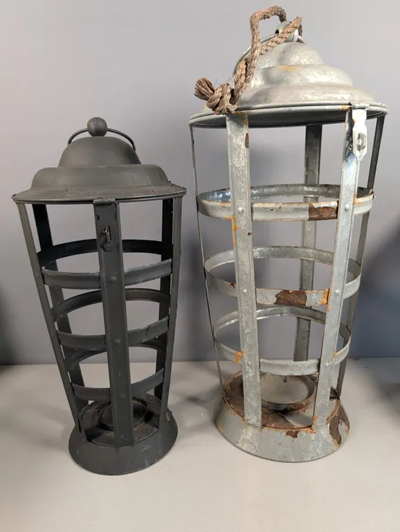 Set of Two Metal Lanterns