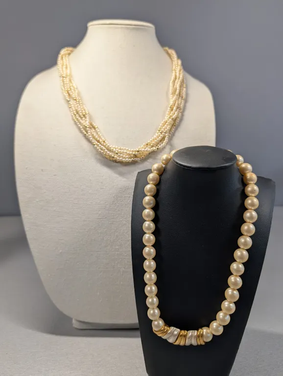 Two Pearl Style Necklaces