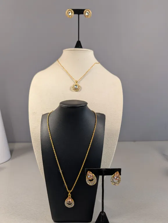 Gold Tone Necklace and Earring Sets