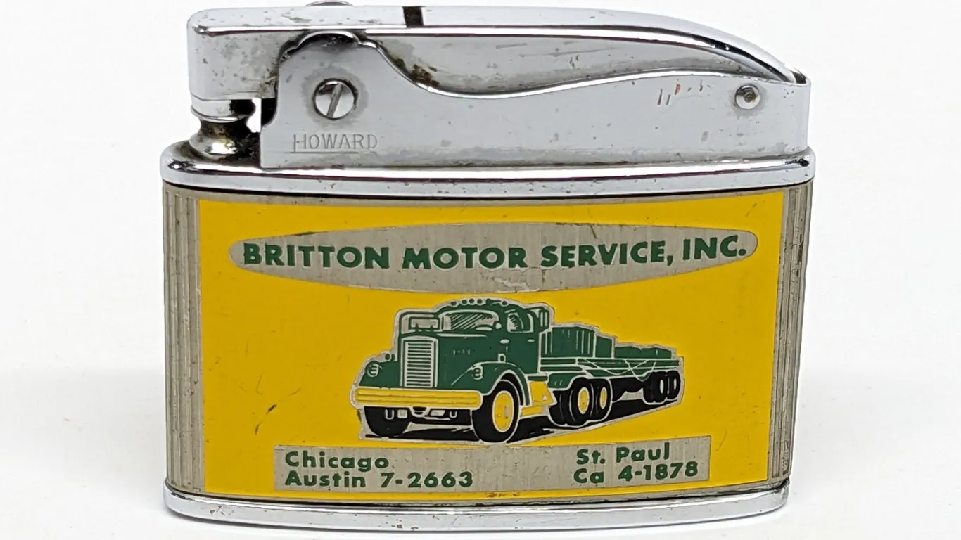 SEMI TRACTOR TRUCK BRITTON MOTOR SERVICE CHICAGO IL & ST PAUL MN HOWARD CIGARETTE LIGHTER
