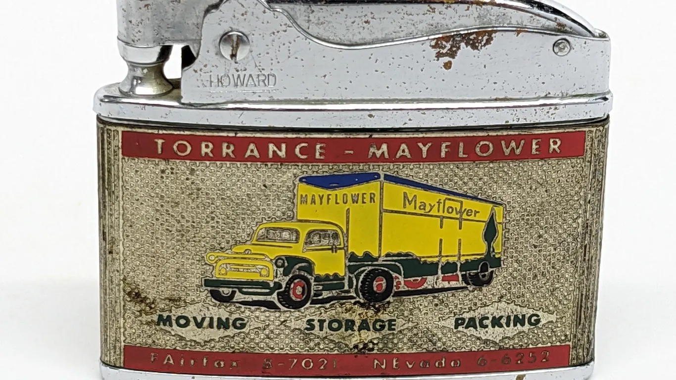 SEMI TRACTOR TRUCK MAYFLOWER MOVING TORRANCE CALIFORNIA HOWARD CIGARETTE LIGHTER