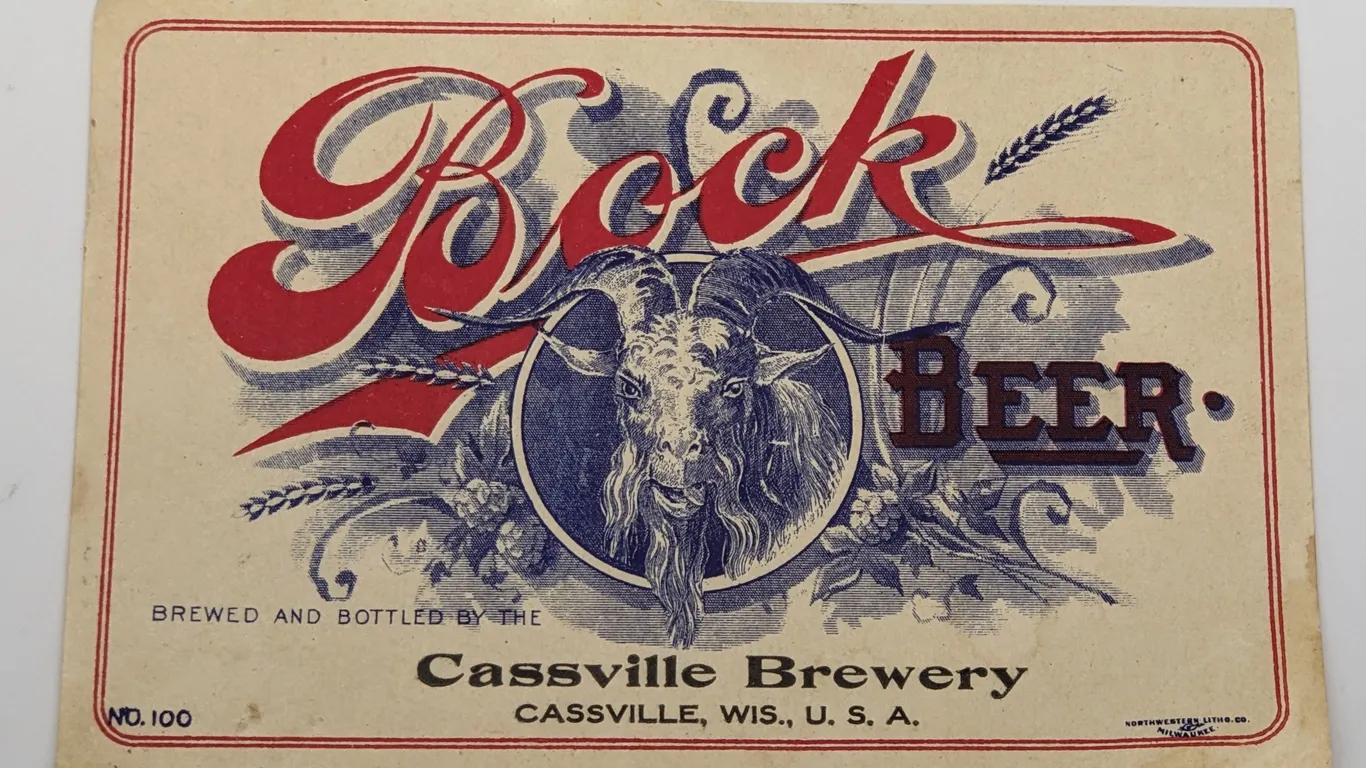 PRE PROHIBITION BOTTLE LABEL CASSVILLE BREWERY BOCK BEER