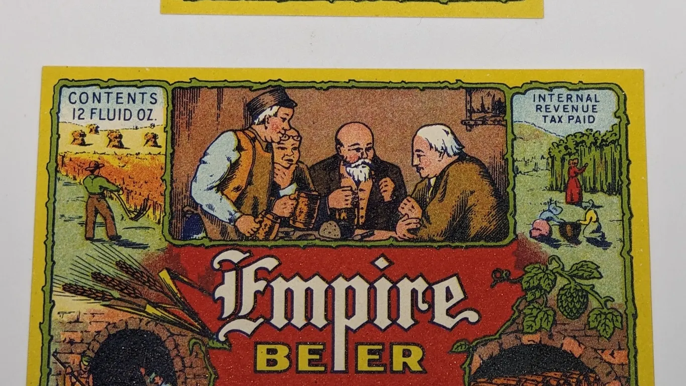 IRTP 12 OZ BOTTLE LABEL(S) EMPIRE BEER BLESER BREWING MANITOWOC WISCONSIN