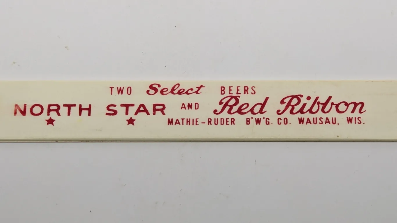 FOAM SCRAPER NORTH STAR & RED RIBBON BEER MATHIE RUDER WAUSAU WISCONSIN