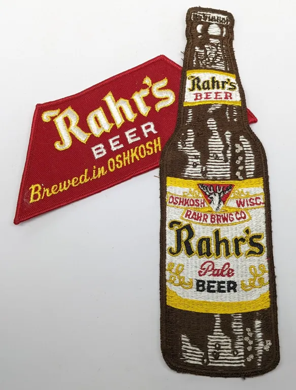 LARGE UNIFORM BACK PATCH RAHR'S PALE BEER OSHKOSH WISCONSIN