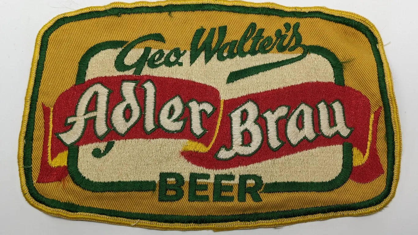 LARGE UNIFORM BACK PATCH GEO WALTERS ADLER BRAU BEER APPLETON WISCONSIN