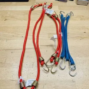 Lot of Assorted Sizes Red And Blue Bungee Cords With Hooks