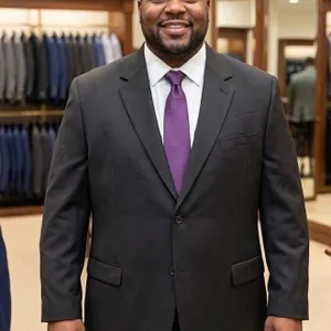 Haggar Black Suit Jacket 48R Tailored Fit