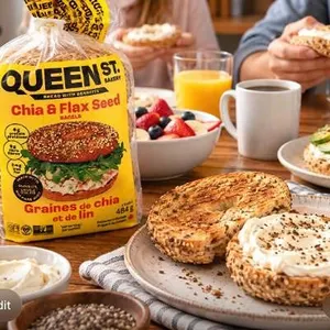 Queen St. Bakery Chia Flax Seed Bagels 5X464G
