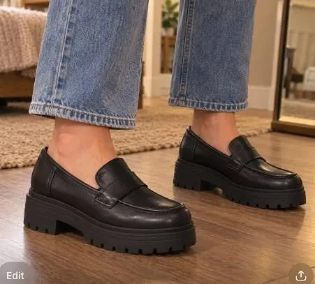 Steve Madden Black Loafer Shoes Size 8