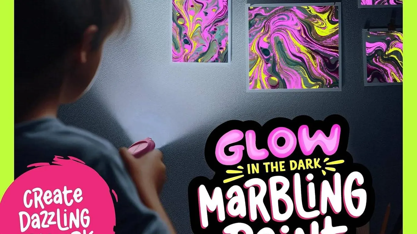 Lot of 2 - Glow In The Dark Marbling Paint Kits