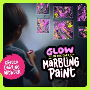 Lot of 2 - Glow In The Dark Marbling Paint Kits