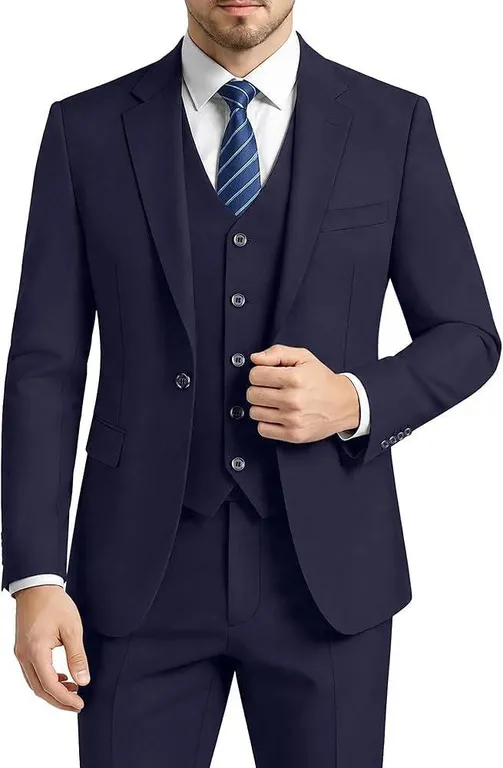 Marvelous World Boys Navy Suit Set, 5 Pc, New