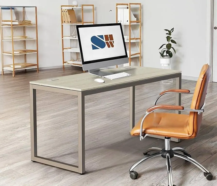 SHW 55 Inch Maple Computer Desk