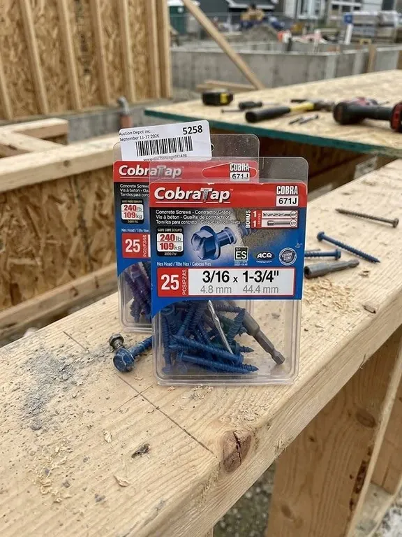 CobraTap 3/16" x 1-3/4" Concrete Screws 25pc