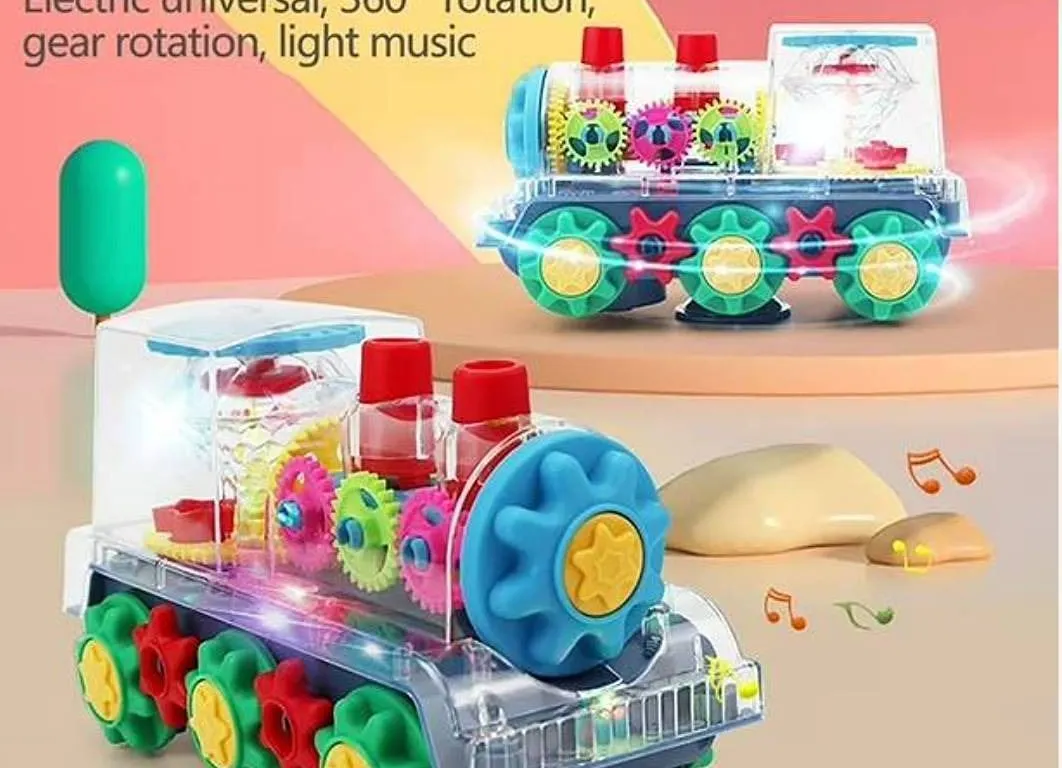 Playbees Light-Up Transparent Gear Train Toy
