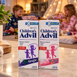 Children's Advil Ibuprofen Grape Bubble Gum 230mL 2pk