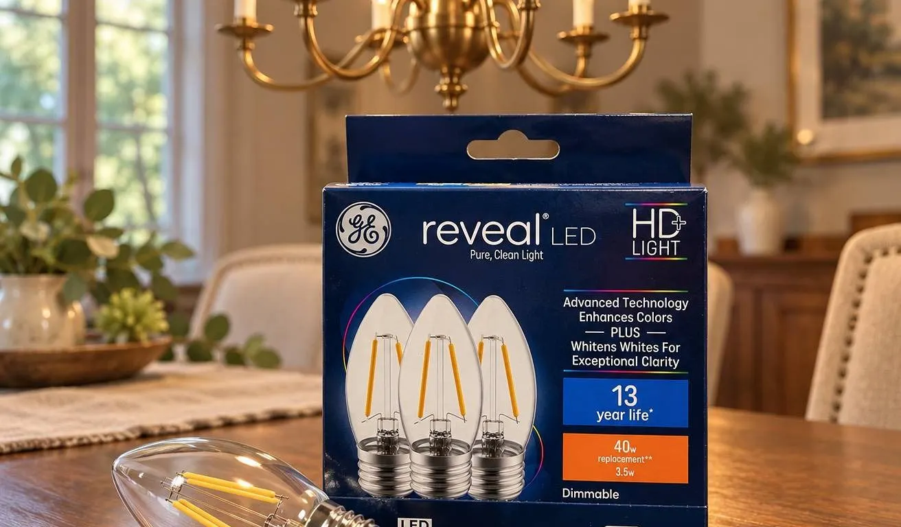 6 GE Reveal LED 40W Candelabra Bulb 3-Packs