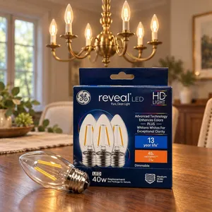 6 GE Reveal LED 40W Candelabra Bulb 3-Packs
