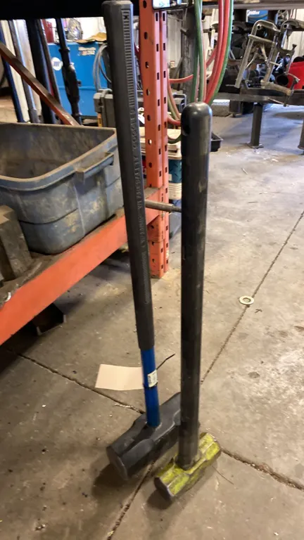 20 LB SLEDGE HAMMER, 8 LB SLEDGE HAMMER AND 8 LB NYLON HEAD HAMMER