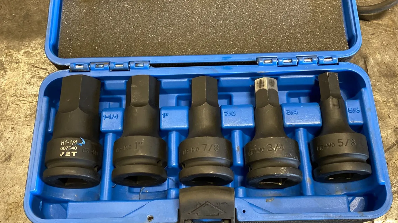 JET 3/4" DRIVE HEX DRIVER IMPACT SET. 5/8"-1 1/4"